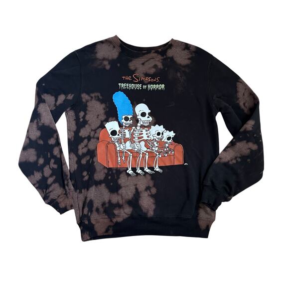 The Simpsons Treehouse of Horror Bleached Skeleton Family Sweatshirt XS - Picture 1 of 6